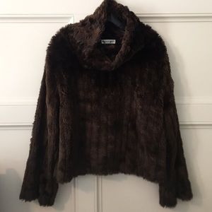 Faux Fur Cowlneck Pullover